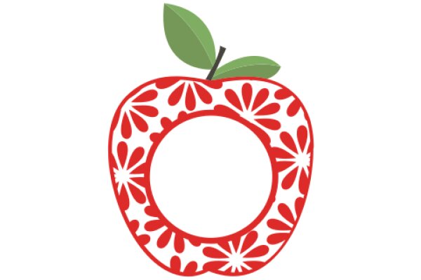 Vibrant Apple with a Floral Border