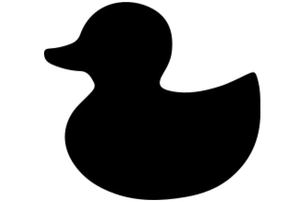 Simplistic Black Silhouette of a Duck