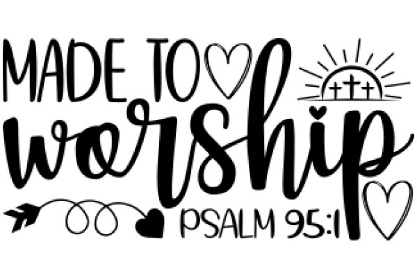 Made to Worship: A Graphic Design with a Bible Verse and Symbols