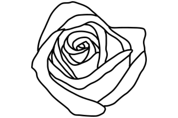 Simplistic Line Drawing of a Rose