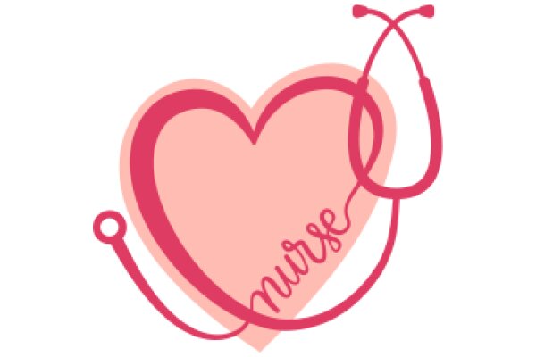 A Stylized Pink Nurse's Heart with a Stethoscope