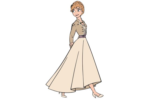 Stylish Illustration of a Woman in a Fashionable Outfit