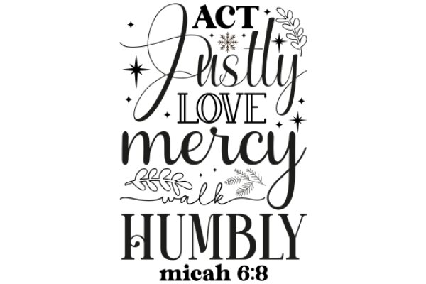 Inspirational Quote Poster: Act Justly, Love Mercy, Walk Humbly, Micah 6:8