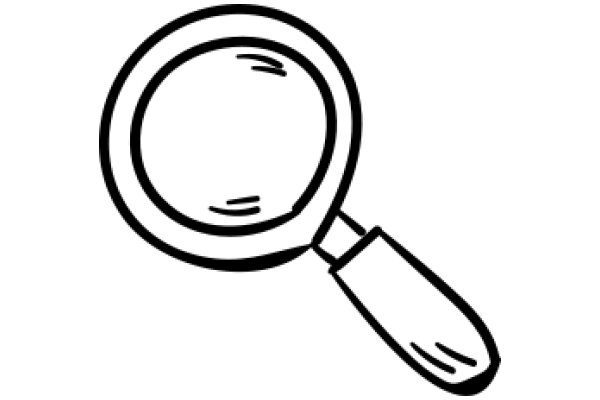 A Simple Line Drawing of a Magnifying Glass