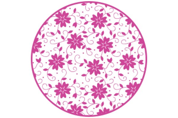 Vibrant Floral Pattern on a Round Background