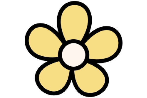 Vibrant Yellow Flower with Black Outline