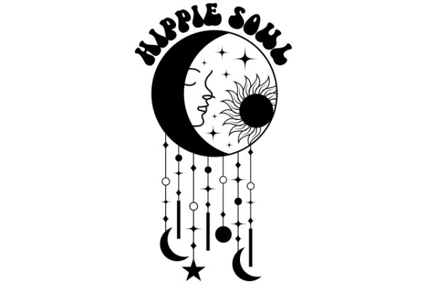 Stylized Logo for 'Kippie Soul' with Moon, Star, and Crescent Design