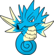 Vibrant Blue and Yellow Cartoon Dragon with a Spiral Tail