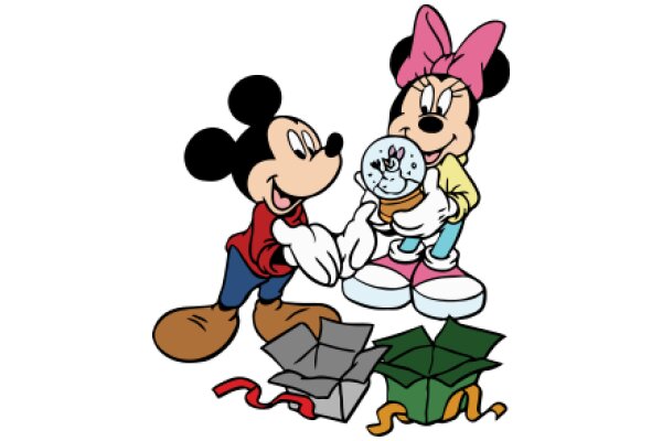 Mickey Mouse and Minnie Mouse: A Friendly Encounter