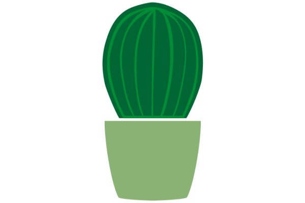 A Simple, Flat Design of a Cactus in a Pot