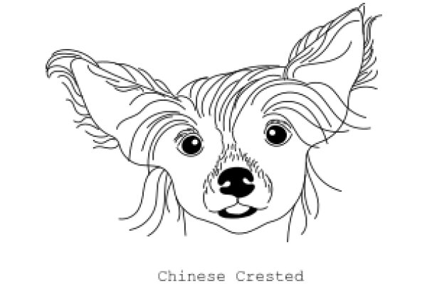 Chinese Crested Dog: A Line Drawing