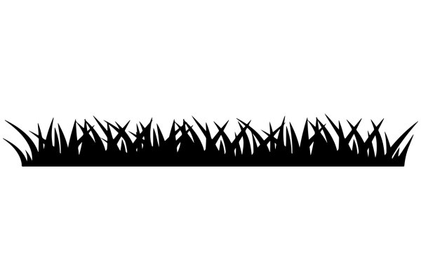 Stylized Black Silhouette of Tall Grass