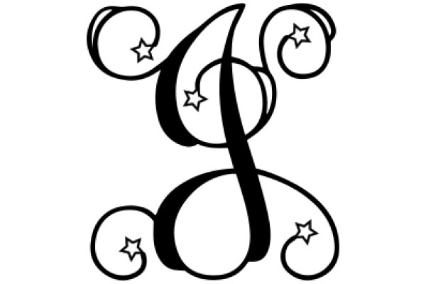 Stylized Monogram with Star Accents