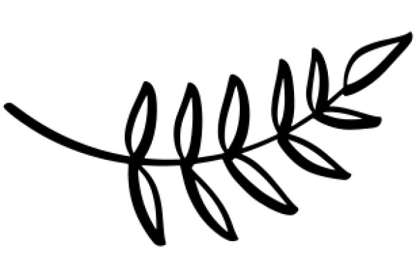 Simplistic Line Drawing of a Leaf