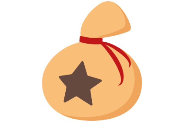 A Golden Bag with a Star and a Red Ribbon