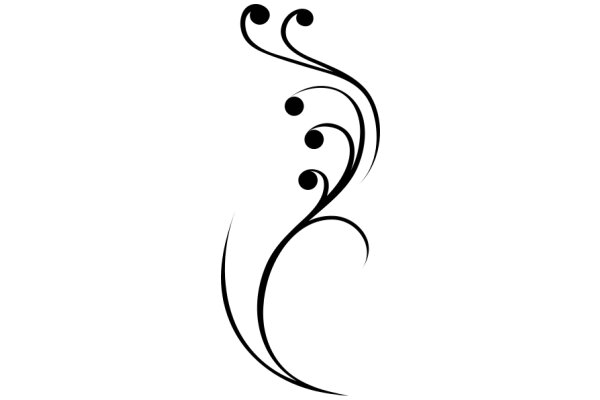 Elegant Black Swirls on a White Background