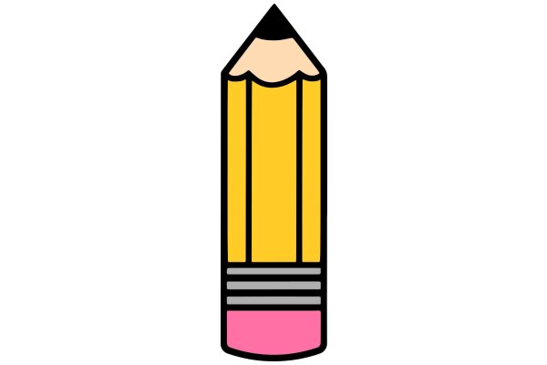 A Stylized Illustration of a Pencil and Eraser