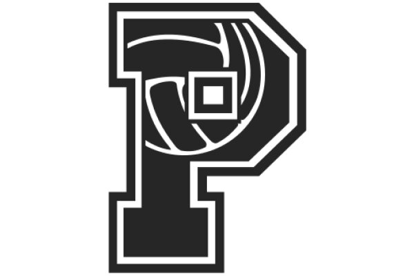 Stylized Letter P with a Basketball Design