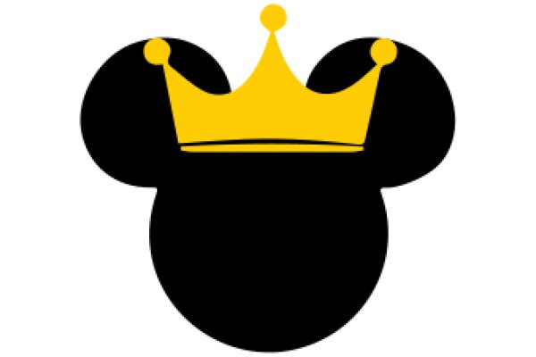 Simplistic Black and Yellow Minimalist Mickey Mouse Logo