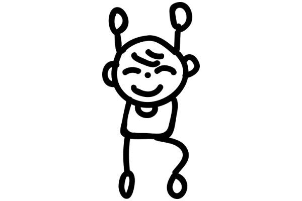 A Whimsical Drawing of a Smiling Character with Spaceship-like Ears