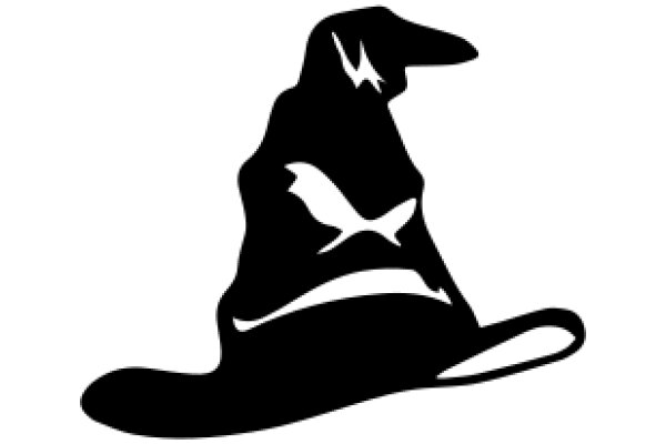 Silhouette of a Wizard's Hat with a Bird Emblem