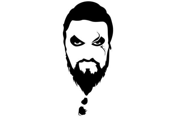 A Silhouette of a Man with a Beard and a Distinctive Eye Makeup