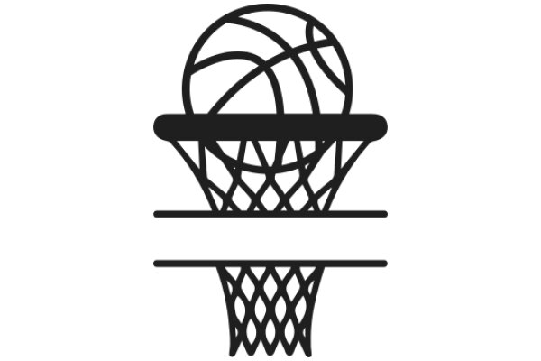 Illustration of a Basketball Net and Ball