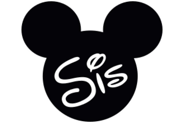 Minimalist Mickey Mouse Logo with the Word 'Sis' in White