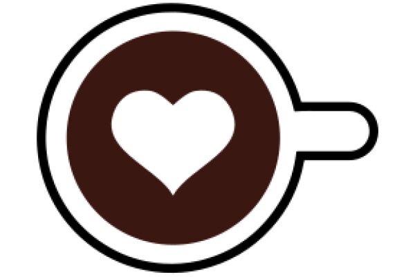 A Simple, Stylized Icon of a Cup of Coffee with a Heart Inside