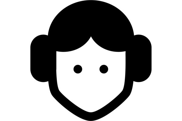 Simplistic Icon of a Smiling Face with Ears