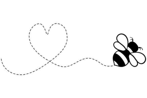 A Whimsical Illustration of a Heart and a Bee