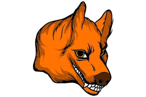 Vivid Illustration of an Orange Dog's Face with a Smile