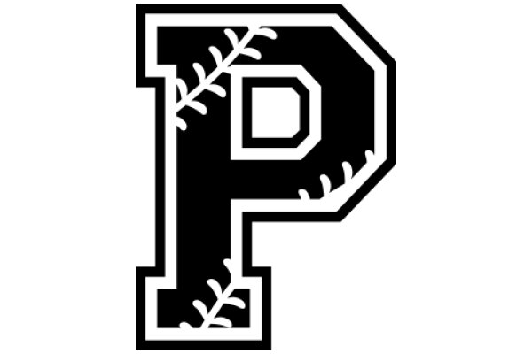 Stylized Letter 'P' with a Baseball Stitch Design