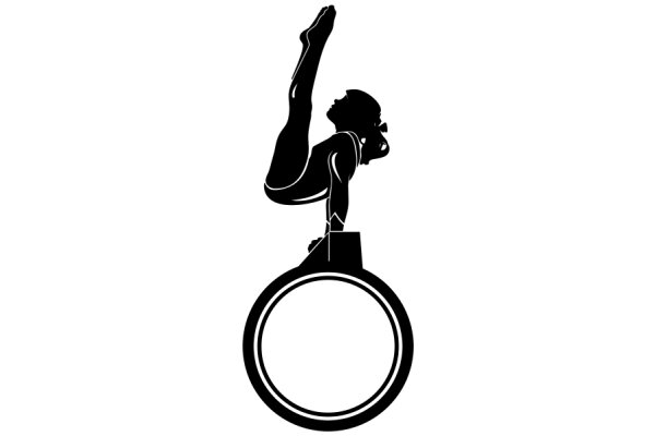 Silhouette of a Gymnast on a Ring