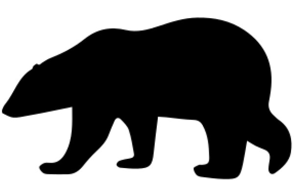 A Silhouette of a Bear on a White Background