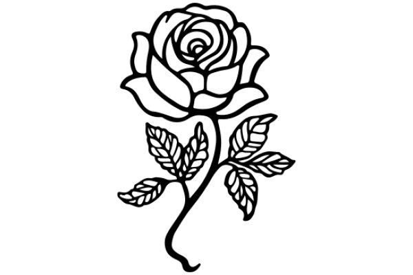 Elegant Rose with Leaves