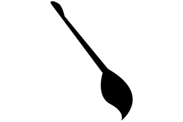 Simplistic Art: A Black Spoon on a White Background