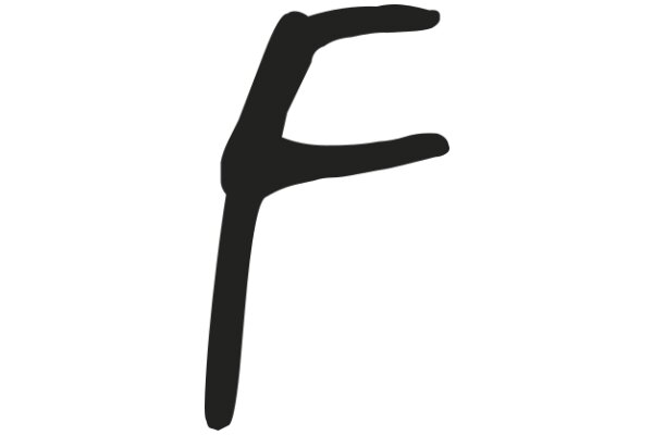 Simplistic Black Letter 'F' on a White Background