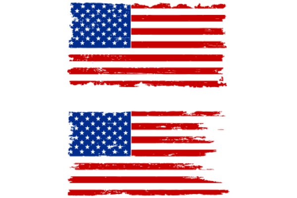 United States Flag Artwork: A Distinctive Red and Blue Design