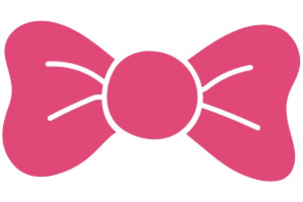 Stylized Pink Bow with White Outline