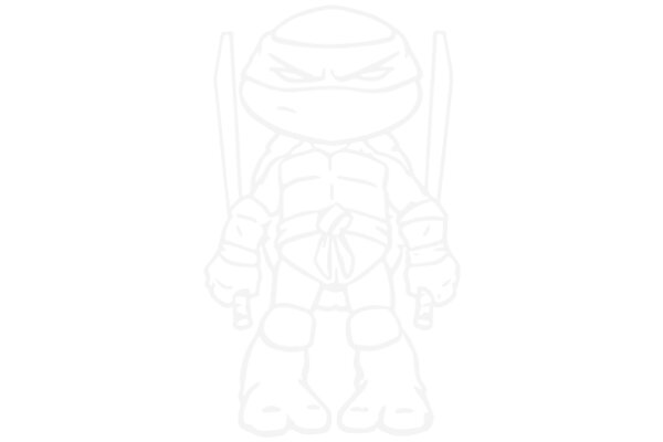 A White Line Illustration of a Teenage Mutant Ninja Turtles Character