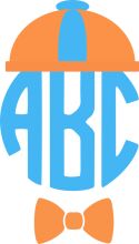 Stylized Logo with the Letters 'ABC' and a Bow Tie