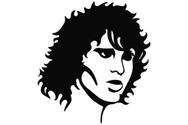 Stylized Portrait of a Person with Curly Hair