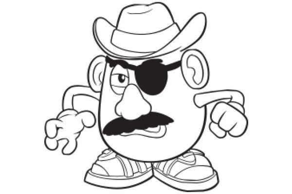 A Playful Portrayal of a Cowboy Hat and a Potato Character