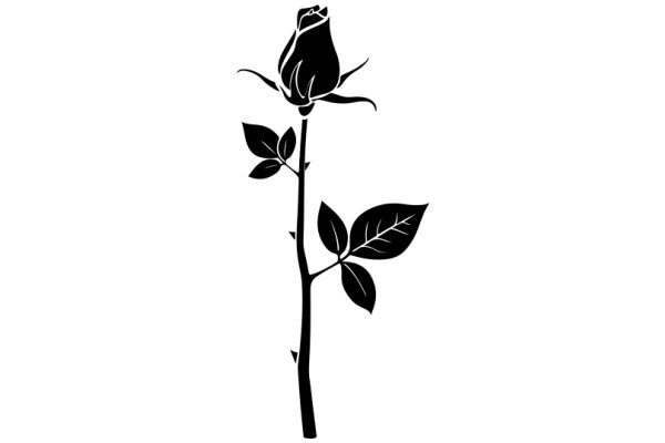 A Single Rose with Leaves