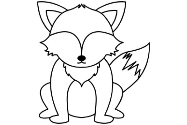 A Whimsical Line Drawing of a Fox Character