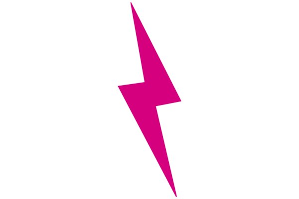 Vibrant Pink Lightning Bolt on a White Background