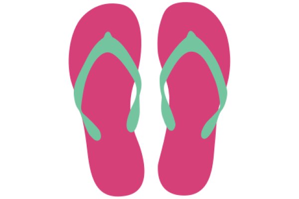 Vibrant Pink Flip Flops with Green Straps