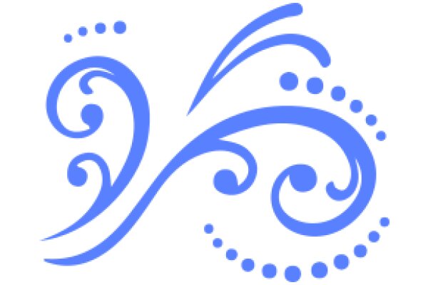 Stylized Blue Swirl Design with Circles