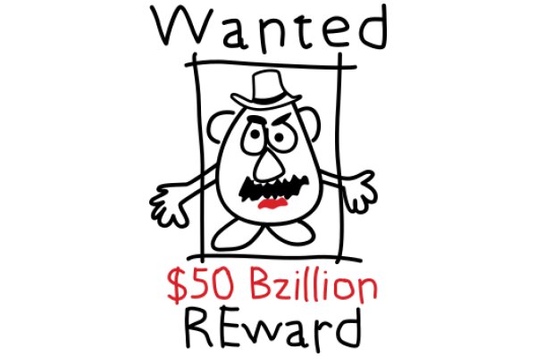 Wanted Poster: $50 Bzillion Reward for Capturing the Infamous Cartoon Character